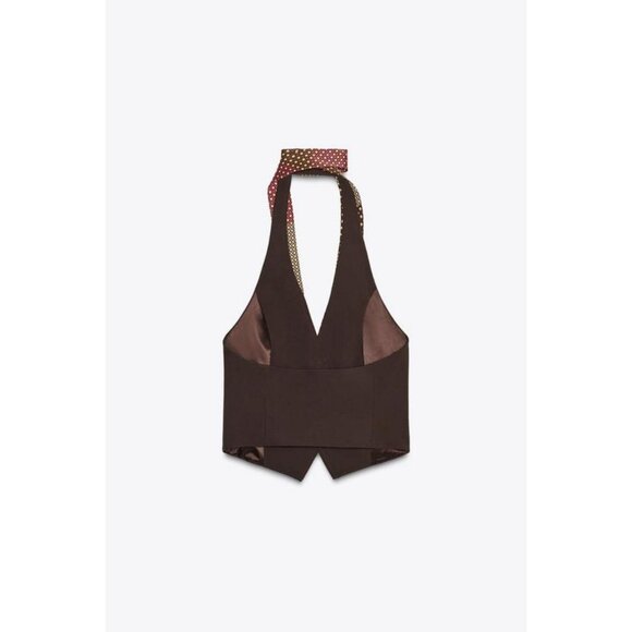 ZARA CHOKER TIE VEST TOP - Picture 7 of 8
